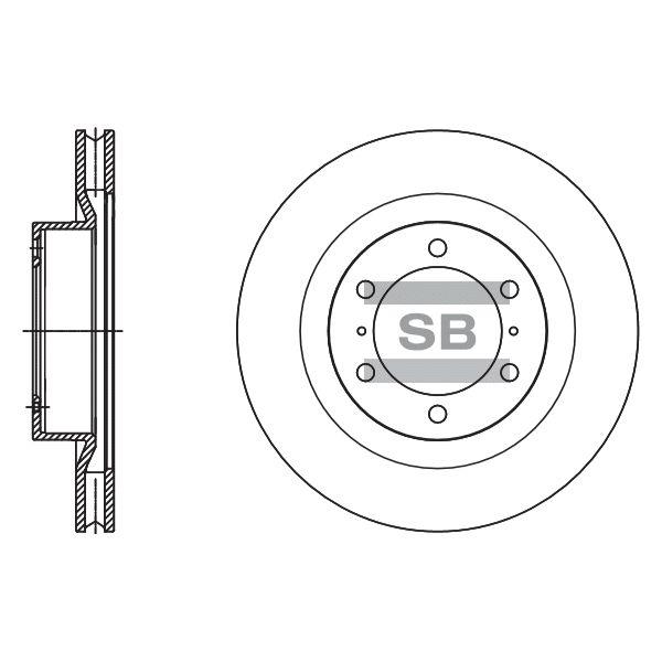Sangsin SD4090 Front brake disc ventilated SD4090