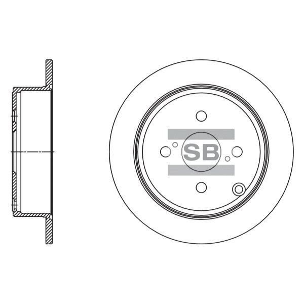 Sangsin SD4092 Rear brake disc, non-ventilated SD4092
