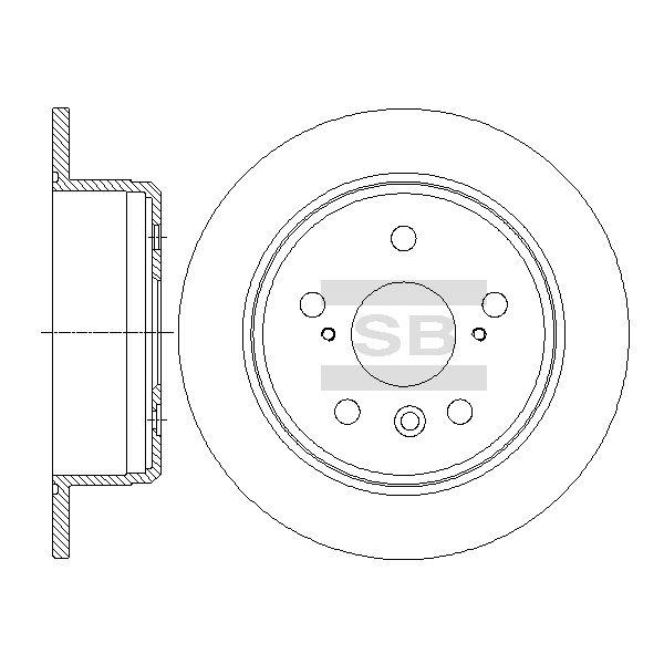 Sangsin SD4074 Rear brake disc, non-ventilated SD4074
