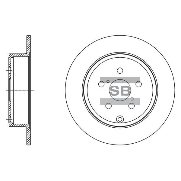 Sangsin SD4083 Rear brake disc, non-ventilated SD4083