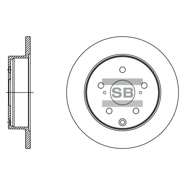 Sangsin SD4094 Rear brake disc, non-ventilated SD4094
