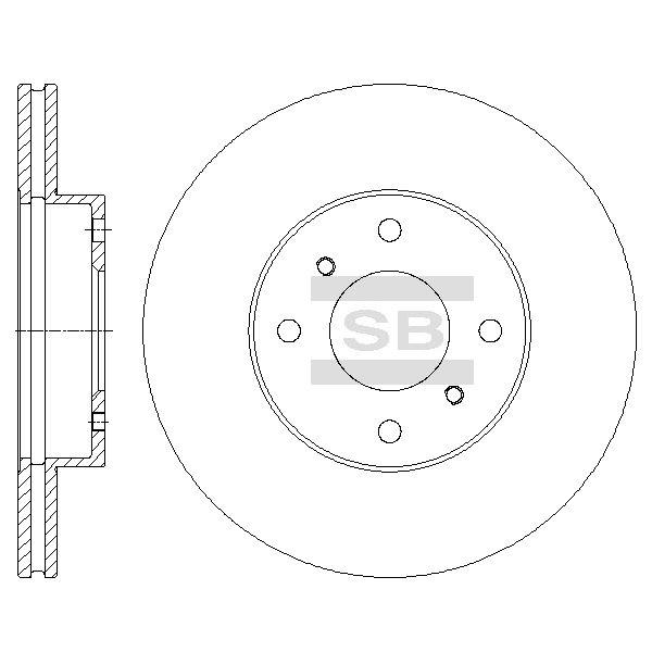 Sangsin SD4231 Front brake disc ventilated SD4231