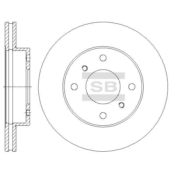 Sangsin SD4225 Front brake disc ventilated SD4225