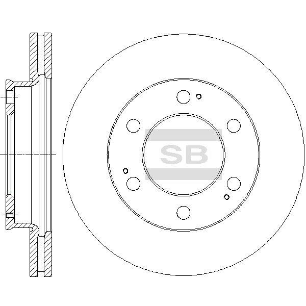 Sangsin SD3040 Front brake disc ventilated SD3040
