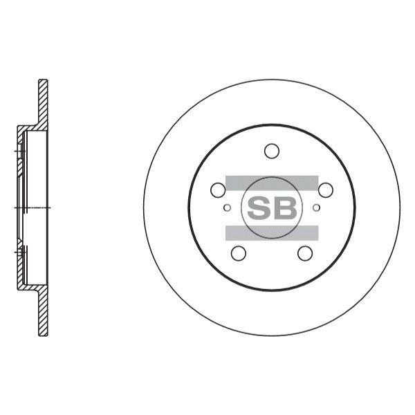Sangsin SD4616 Rear brake disc, non-ventilated SD4616
