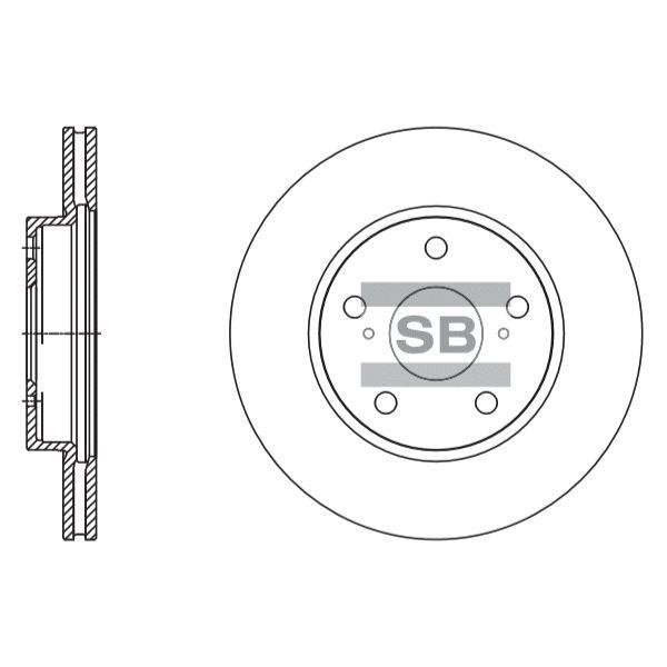 Sangsin SD4604 Front brake disc ventilated SD4604