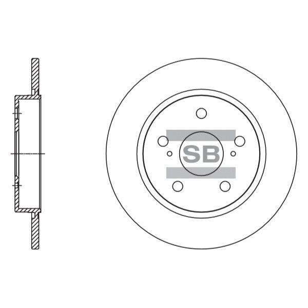 Sangsin SD4615 Rear brake disc, non-ventilated SD4615