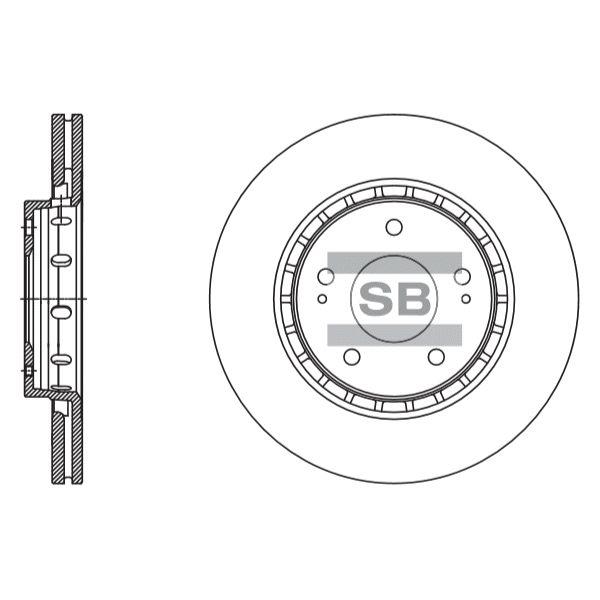 Sangsin SD4329 Front brake disc ventilated SD4329