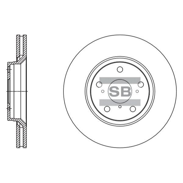 Sangsin SD4605 Front brake disc ventilated SD4605