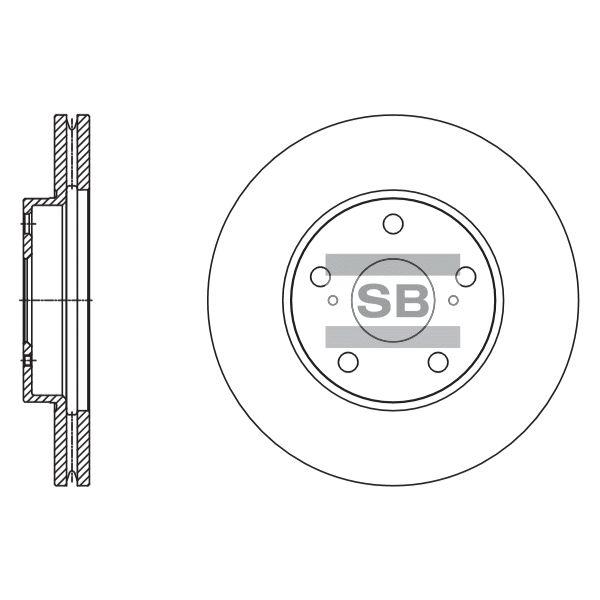 Sangsin SD4607 Front brake disc ventilated SD4607