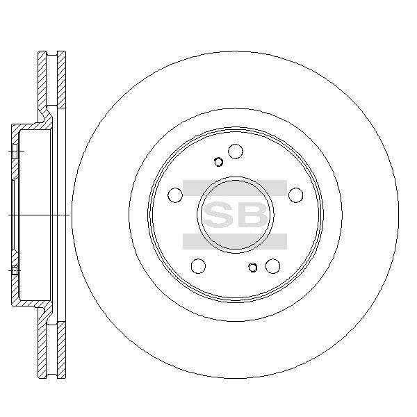 Sangsin SD4801 Front brake disc ventilated SD4801