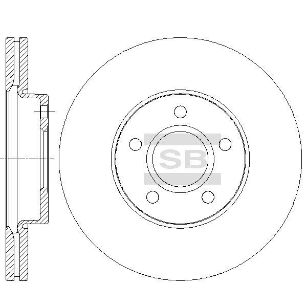 Sangsin SD5302 Front brake disc ventilated SD5302