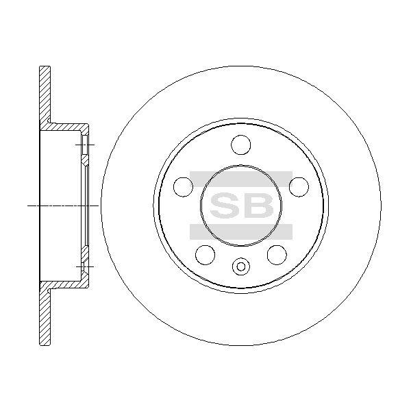 Sangsin SD5402 Rear brake disc, non-ventilated SD5402