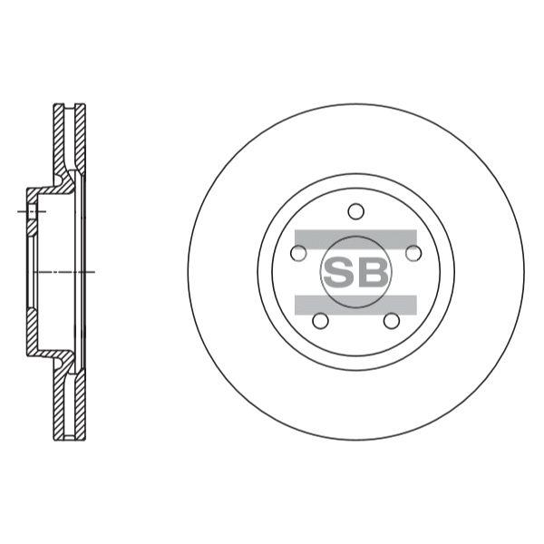 Sangsin SD5304 Front brake disc ventilated SD5304