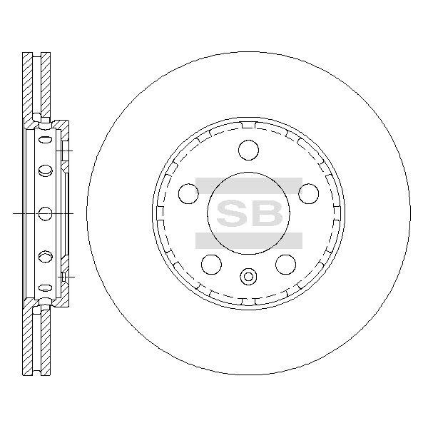 Sangsin SD5401 Front brake disc ventilated SD5401