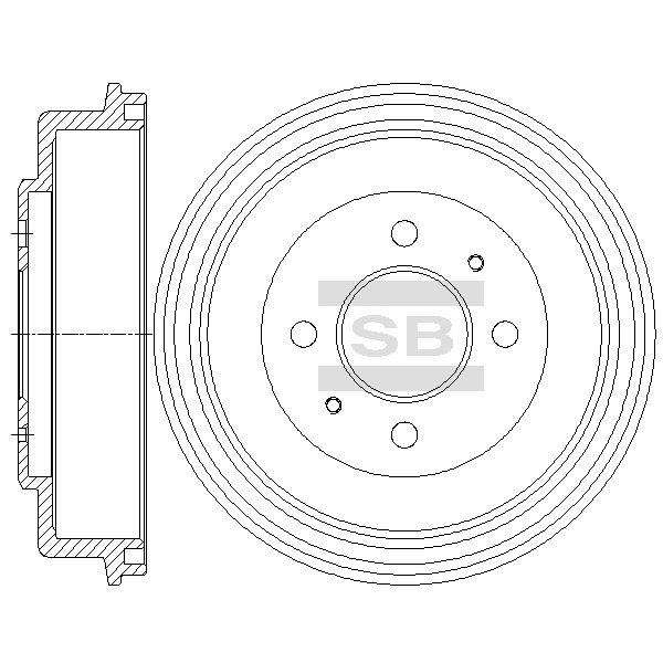 Sangsin SD1093 Rear brake drum SD1093