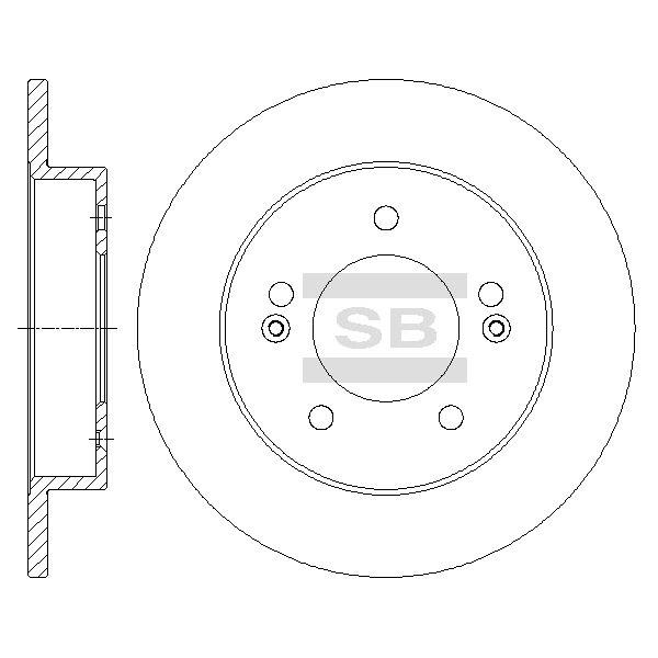 Sangsin SD1106 Rear brake disc, non-ventilated SD1106
