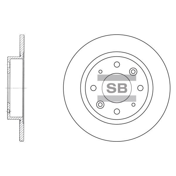 Sangsin SD2007 Rear brake disc, non-ventilated SD2007