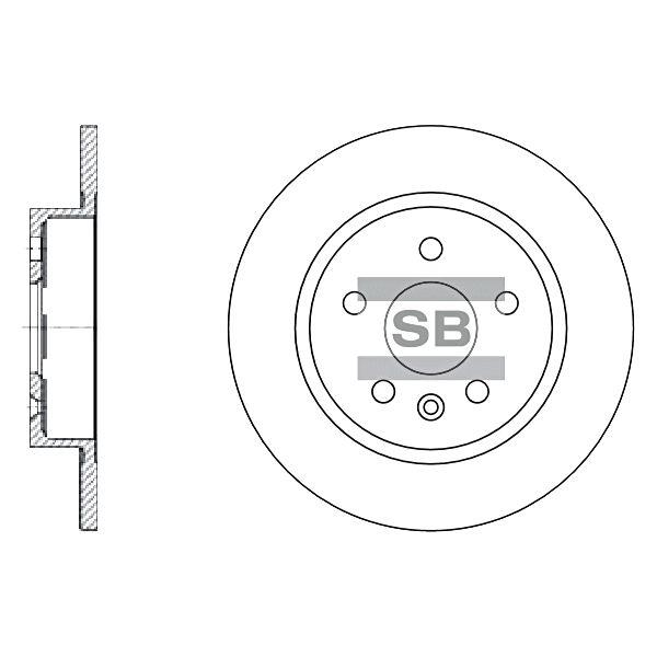 Sangsin SD3032 Rear brake disc, non-ventilated SD3032
