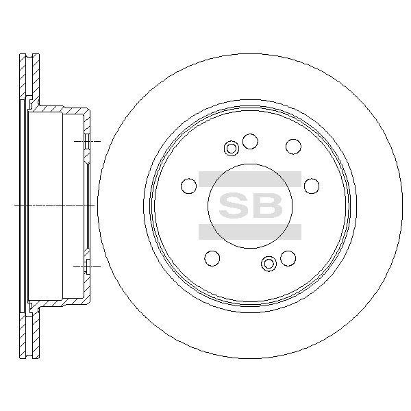 Sangsin SD3043 Rear ventilated brake disc SD3043