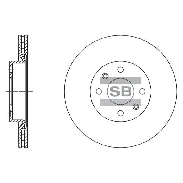 Sangsin SD3061 Front brake disc ventilated SD3061