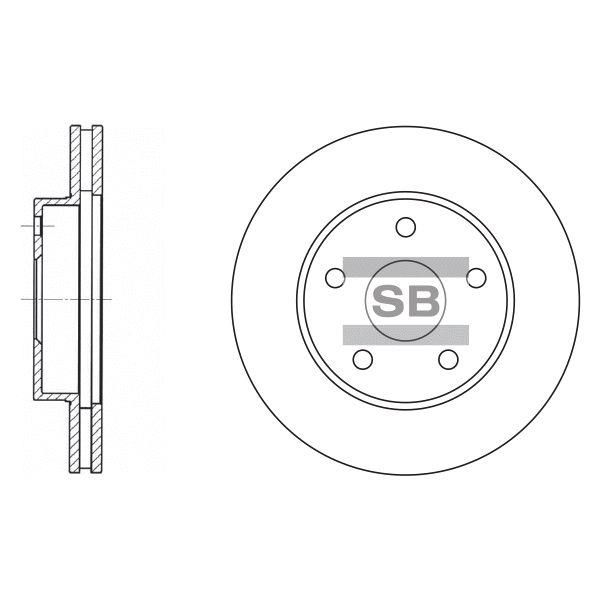 Sangsin SD4018 Front brake disc ventilated SD4018