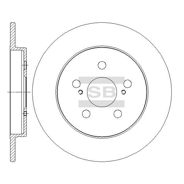 Sangsin SD4060 Rear brake disc, non-ventilated SD4060