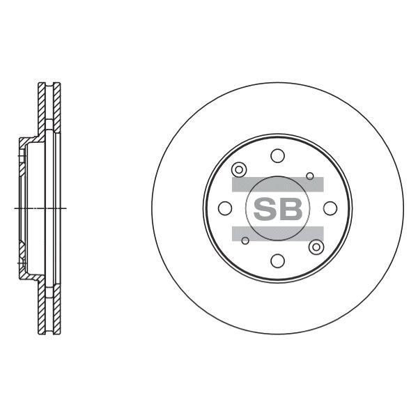 Sangsin SD4113 Front brake disc ventilated SD4113