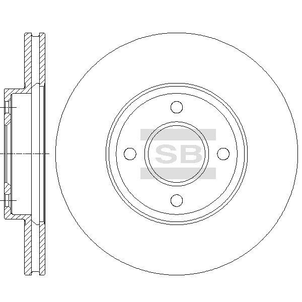Sangsin SD4235 Front brake disc ventilated SD4235