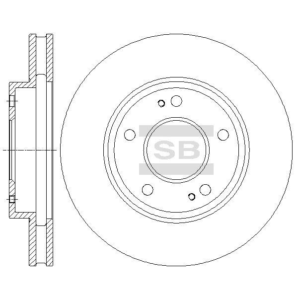 Sangsin SD4317 Front brake disc ventilated SD4317