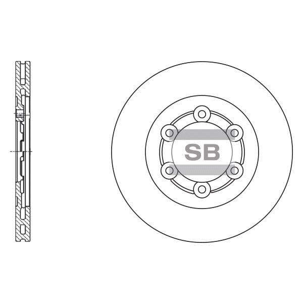 Sangsin SD4402 Front brake disc ventilated SD4402