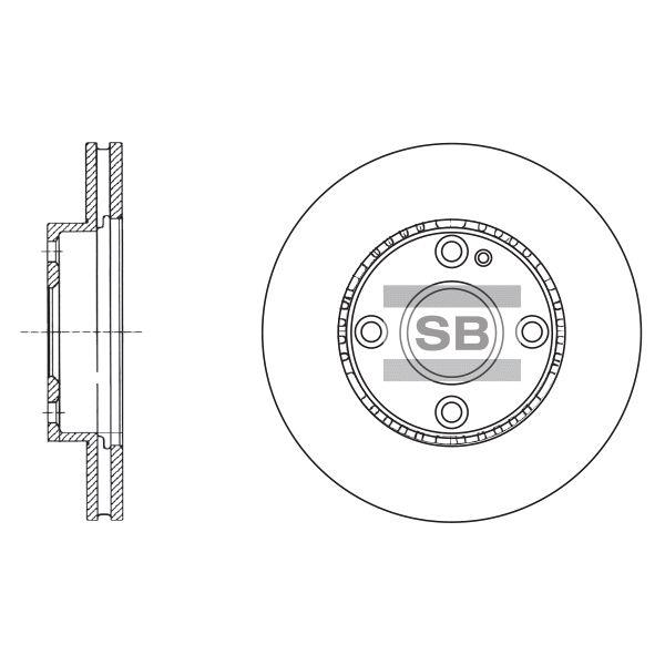Sangsin SD4404 Front brake disc ventilated SD4404