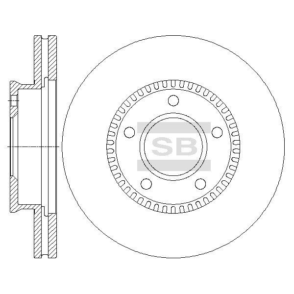 Sangsin SD4410 Front brake disc ventilated SD4410