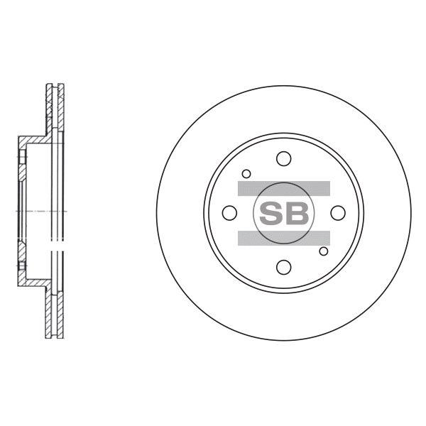 Sangsin SD4602 Front brake disc ventilated SD4602