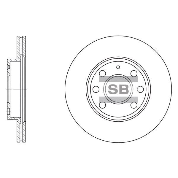 Sangsin SD5102 Front brake disc ventilated SD5102