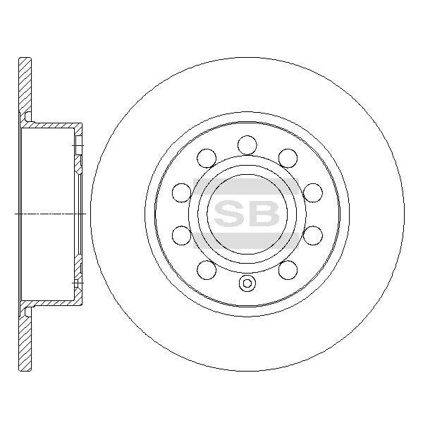Sangsin SD5406 Rear brake disc, non-ventilated SD5406