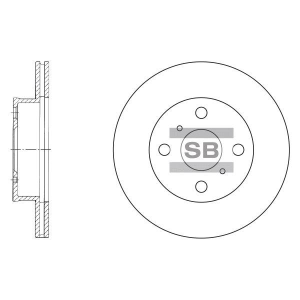 Sangsin SD4009 Front brake disc ventilated SD4009