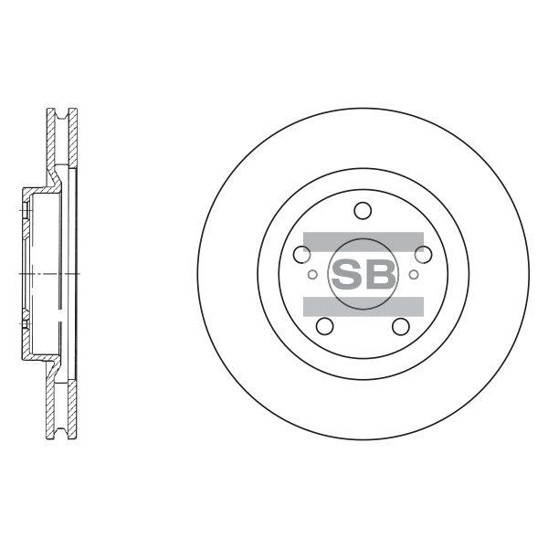 Sangsin SD4015 Front brake disc ventilated SD4015