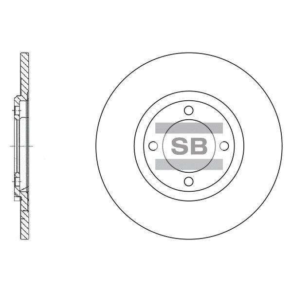 Sangsin SD4022 Unventilated front brake disc SD4022