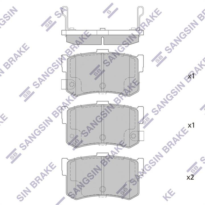 SP1074 Sangsin Rear brake pad set