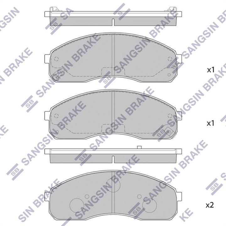 Brake pad KIA Pregio (Kia Pregio): SP1116 Sangsin Front disc brake pads, set
