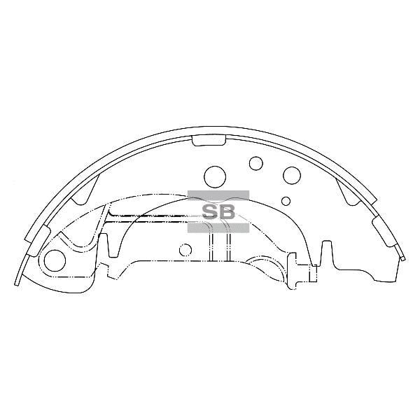 Sangsin SA020 Drum brake shoes rear, set SA020