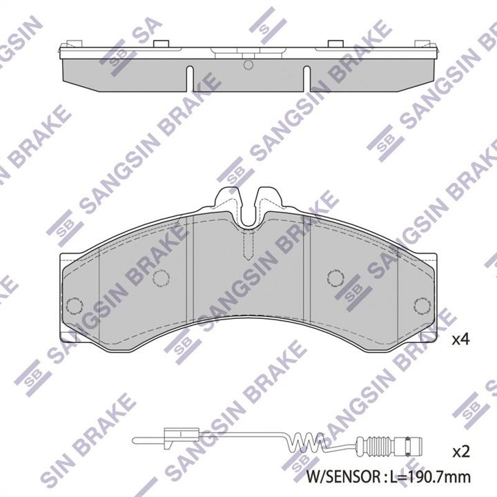 Sangsin SP1277 Front disc brake pads, set SP1277