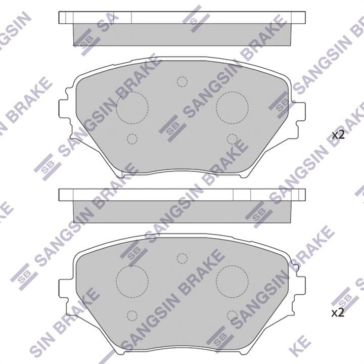 Sangsin SP1233 Front disc brake pads, set SP1233 SP1233 Sangsin Front disc brake pads, set