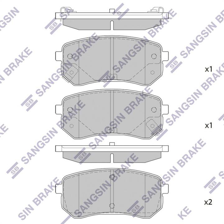SP1189 Sangsin Rear brake pad set