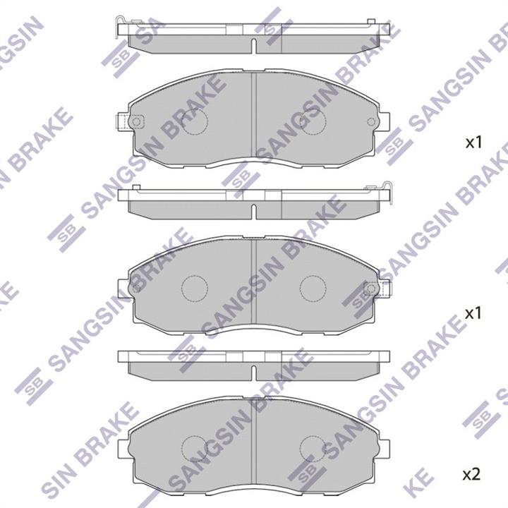Sangsin SP1099 Front disc brake pads, set SP1099 SP1099 Sangsin Front disc brake pads, set