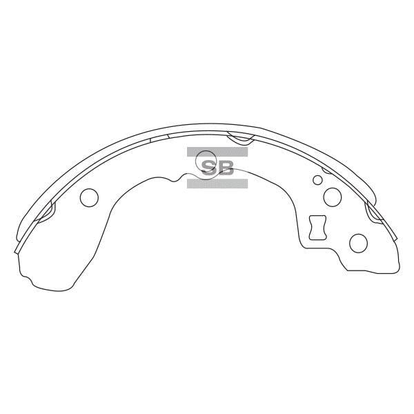 SA134 Sangsin Drum brake shoes rear, set