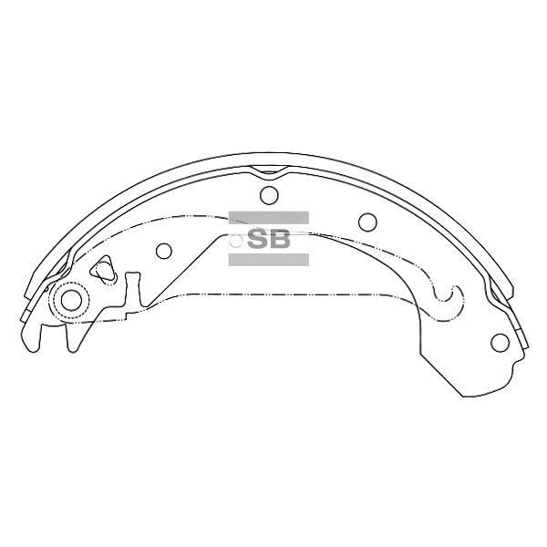 Sangsin SA010 Drum brake shoes rear, set SA010