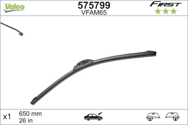 Valeo 575799 Frameless wiper blade Valeo First Flatblade Aftermarket 650 mm (26") 575799