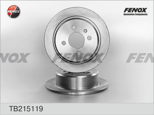 Fenox TB215119 Rear brake disc, non-ventilated TB215119